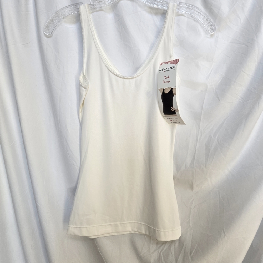 Spanx Red Hot Tank Primer Nude Fitted Shapewear Tank Top Size SP